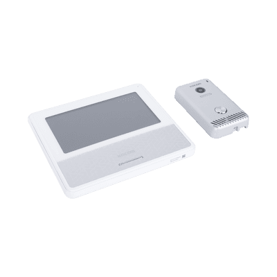 KIT DE VIDEOPORTERO IP COLOR BLANCO / Apertura con app / Súper elegante / Monitor WIFI / soporta 4 monitores y 2 frentes de calle / Alimentacion 110vca