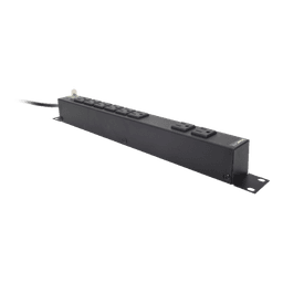 Tomacorriente Horizontal (PDU) de 8 Contactos (NEMA 5-15R) Rack 19" 1UR. Voltaje Entrada/Salida: 120Vca/15A