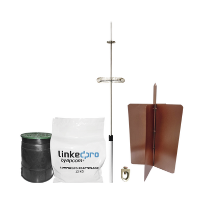 Kit pararrayo LinkedPro básico. Ideal para la protección de mástiles y postes. 