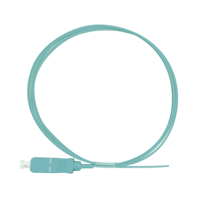 Pigtail de Fibra Óptica Simplex SC, PVC, OM3 50/125, Aqua, 1 metro