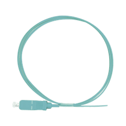 Pigtail de Fibra Óptica Simplex SC, PVC, OM3 50/125, Aqua, 1 metro