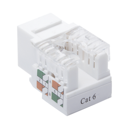 Módulo Jack Keystone Cat6 con terminación 110 (Punchdown) para faceplate - Color Blanco