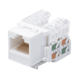 Módulo Jack Keystone Cat6 con terminación 110 (Punchdown) para faceplate - Color Blanco