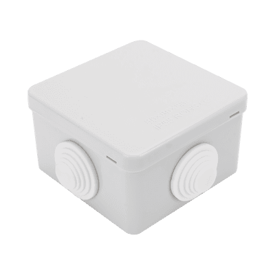 Caja de Derivación Exterior / IP55 / IK07 / 4 Entradas / ABS Antiflama / 80 x 80 x 50 mm