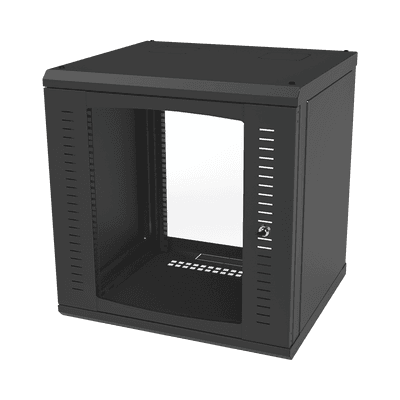 Gabinete para Montaje en Pared Cuerpo Fijo, con 12 Unidades de Rack, de 19in, Puerta de Cristal Templado, Fabricado en Acero