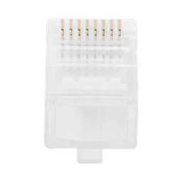 Bote con 100 Piezas de Plug Modular RJ45 Cat5e sin blindaje, chapado de oro a 30 micras para durabilidad extrema