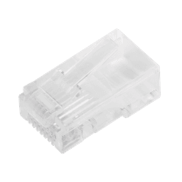 Bote con 100 Piezas de Plug Modular RJ45 Cat5e sin blindaje, chapado de oro a 30 micras para durabilidad extrema