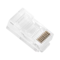 Bote con 100 Piezas de Plug Modular RJ45 Cat5e sin blindaje, chapado de oro a 30 micras para durabilidad extrema