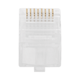 Bote con 100 Plugs Pass through RJ45 Cat6 sin blindaje, chapado de oro a 30 micras para durabilidad extrema