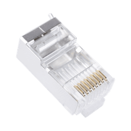 Bote con 100 Piezas de Plug Modular RJ45 Cat6 blindado con pin de tierra, chapado de oro a 30 micras para durabilidad extrema