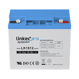 Batería 12 Vcc / 18 Ah / UL / Tecnología AGM-VRLA / Vida útil promedio de 5 años / Para uso en equipo electrónico, Alarmas de Intrusión / Incendio/ Control de acceso / Video Vigilancia / Terminales T1 .
