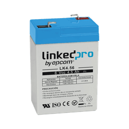 Batería 6 Vcc / 4.5 Ah / UL / Tecnología AGM-VRLA / Para uso en equipo electrónico, Alarmas de Intrusión / Incendio/ Control de acceso / Video Vigilancia / Terminales F1 ( Incluye adaptador para terminal F2 )  y F2.