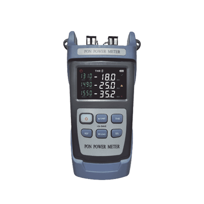 Medidor de Potencia Óptica (OPM) para Fibra Óptica en Redes FTTx / Soporta 3 Longitudes de Onda: 1310nm , 1490nm y 1550nm / Compatible con Conectores SC y FC