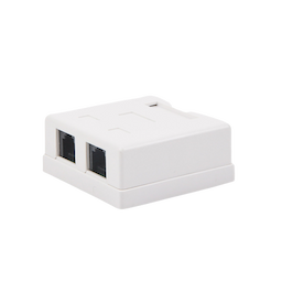 Caja de pared con Jack UTP Cat5e y Jack RJ11 telefónico