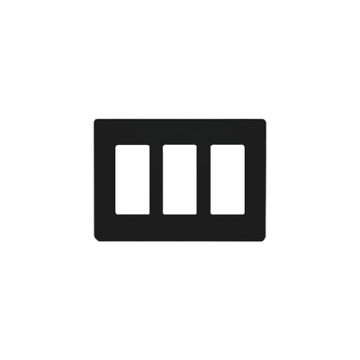 Tapa Color Blanco Negro para interruptor o dimmer Lutron, 3 gang, limpio y moderno