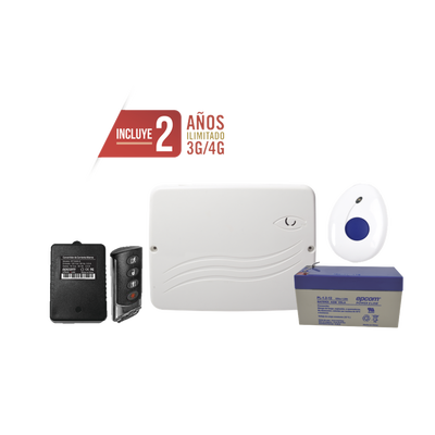 Kit de Panel de Alarma Híbrido 4G LTE con botón de Pánico y Detección de Caídas Inalámbrico, Incluye SIM con 2 años de Datos y APP Gratis