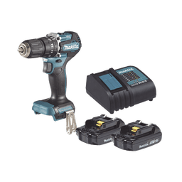 Rotomartillo/Taladro Inalámbrico SIN CARBONES, Broquero de 1/2", 1,700 RPM, 18V, Torque: 42 N.m C/2 Bat. (1.5Ah) y Cargador.