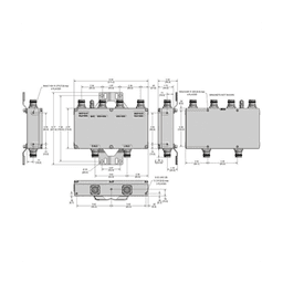 Diplexor Dual / PCS 1850-1990 MHz / AWS-WCS 1695-1780 MHz y 2110-2360 MHz / 100W / -161 dBc PIM / IP67