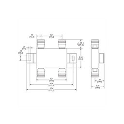 Acoplador hibrido 2x2 617-5925MHz 100W -161dBc 4.3 -10 IP67