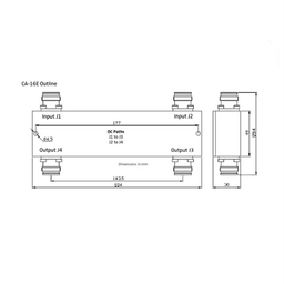 Acoplador hibrido 2x2 350-2700MHz 200W -161dBc 4.3 -10 IP65