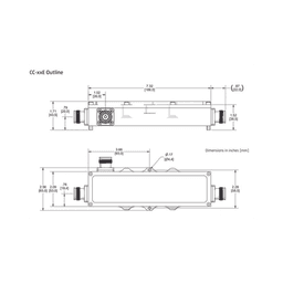 Acoplador direccional 5dB 575-2700MHz 300W - 161 dBc 4.3 - 10 IP67