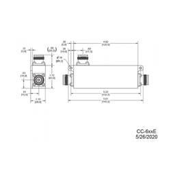 Acoplador direccional 5dB 617-5925MHz 300W-161dBc 4.3-10 IP67