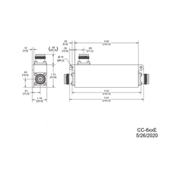 Acoplador direccional 6dB 617-5925MHz 300W-161dBc 4.3-10 IP67