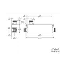 Acoplador direccional 13dB 617-5925MHz 300W-161dBc 4.3-10 IP67