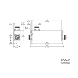 Acoplador direccional 20dB 617-5925MHz 300W-161dBc 4.3-10 IP67