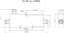 Acoplador Direccional / 694-3800 MHz / 300W / N hembra / 13 dB / PIM < -155 dBc / IP65 / Bajo Pérdida