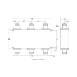 Combinador hibrido 3x3 617-2700 150W -161dBc 4.3-10 IP68