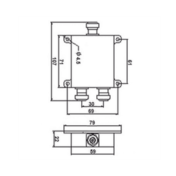 DIVISOR WILKINSON DE 2 VIAS 694-2700MHz 50W -154DBC TIPO N 4.3-10  IP67