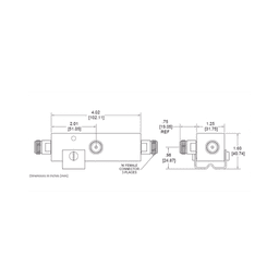 Separador 20dB (100:1) Tap 350-5930MHz 500W -161dBc TIPO N IP67 .