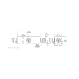 Separador RF / 3:1 Tap / 4.8 dB / 350-5930 MHz / 500 W / -161 dBc PIM / 4.3-10 IP67 / 380 g