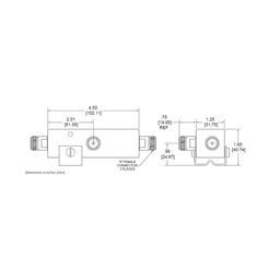 SEPARADOR 13dB (20:1) Tap 350-5930MHz 500W -161dBc TIPO N IP67 .