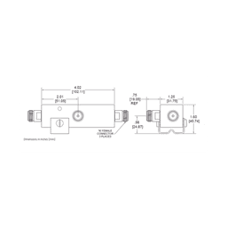 SEPARADOR 15dB (30:1) Tap 350-5930MHz 500W -161dBc TIPO N IP67 .