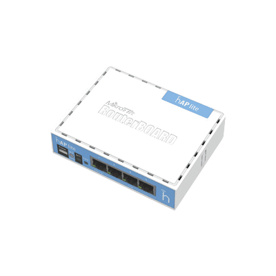 (hAP Lite) 4 Puertos Fast Ethernet y  Wi-Fi 2.4 GHz 802.11 b/g/n