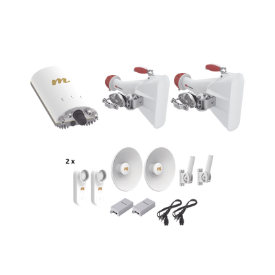 Kit completo para WISP, Kit de radio A5c, 2 antenas sectoriales HG3CCA60 de 60º, y 2 kit C5XPTPKIT3, ideal para hasta 7 km, y cobertura de hasta 120º, POEs, Cables de alimentación Y Jumpers incluidos.