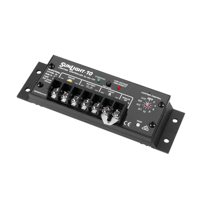 Controlador Solar para Iluminación de Luz Mercurial, Estaciones de Autobús y Señalamientos 10 A, 12 Vcc.