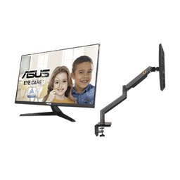 Kit de Montaje de Escritorio Articulado + Monitor Profesional Ultra Delgado 27” Full HD