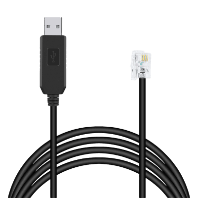 Cable Serial / RJ-9 a USB / 200 cm (6.6 ft) / Negro / Conectores USB A y RJ9