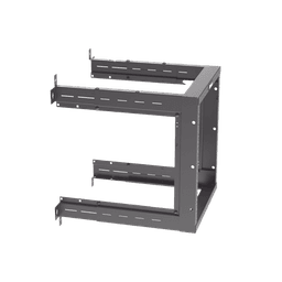 Rack PanZone® de Montaje en Pared, de 19in, Profundidad Ajustable, Rieles Numerados y Roscados #12-24, 12 UR, Color Negro