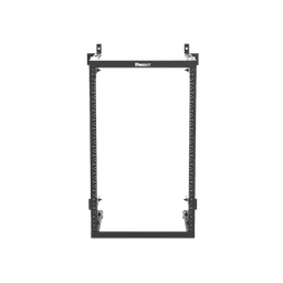 Rack PanZone® de Montaje en Pared, de 19in, Profundidad Ajustable, Rieles Numerados y Roscados #12-24, 18 UR, Color Negro