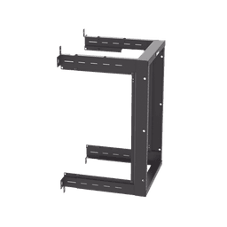 Rack PanZone® de Montaje en Pared, de 19in, Profundidad Ajustable, Rieles Numerados y Roscados #12-24, 18 UR, Color Negro