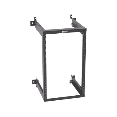 Rack PanZone® de Montaje en Pared, de 19in, Profundidad Ajustable, Rieles Numerados y Roscados #12-24, 18 UR, Color Negro