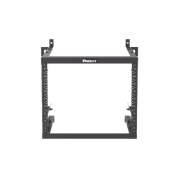 Rack PanZone® de Montaje en Pared, de 19in, Profundidad Ajustable, Rieles Numerados y Roscados #12-24, 9 UR, Color Negro