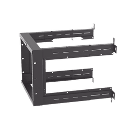 Rack PanZone® de Montaje en Pared, de 19in, Profundidad Ajustable, Rieles Numerados y Roscados #12-24, 9 UR, Color Negro