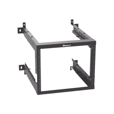 Rack PanZone® de Montaje en Pared, de 19in, Profundidad Ajustable, Rieles Numerados y Roscados #12-24, 9 UR, Color Negro