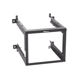 Rack PanZone® de Montaje en Pared, de 19in, Profundidad Ajustable, Rieles Numerados y Roscados #12-24, 9 UR, Color Negro