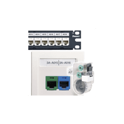 Casete de 125 Etiquetas Adhesivas, para Patch Panel, Face Plate o Cajas Superficiales, Para Identificación 4 Puertos, Color Blanco